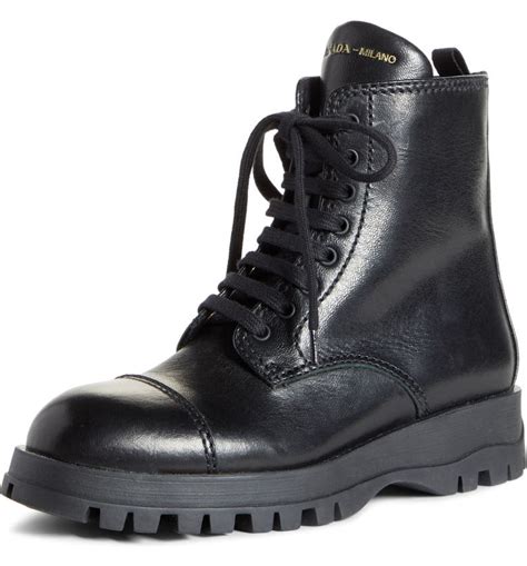 vintage prada hiking boots|prada lace up combat boots.